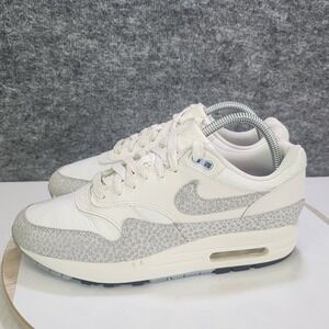 Nike Air Max 1 Safari Shoes Womens Size 9 Summit White Gray FB5059-100 Sneakers